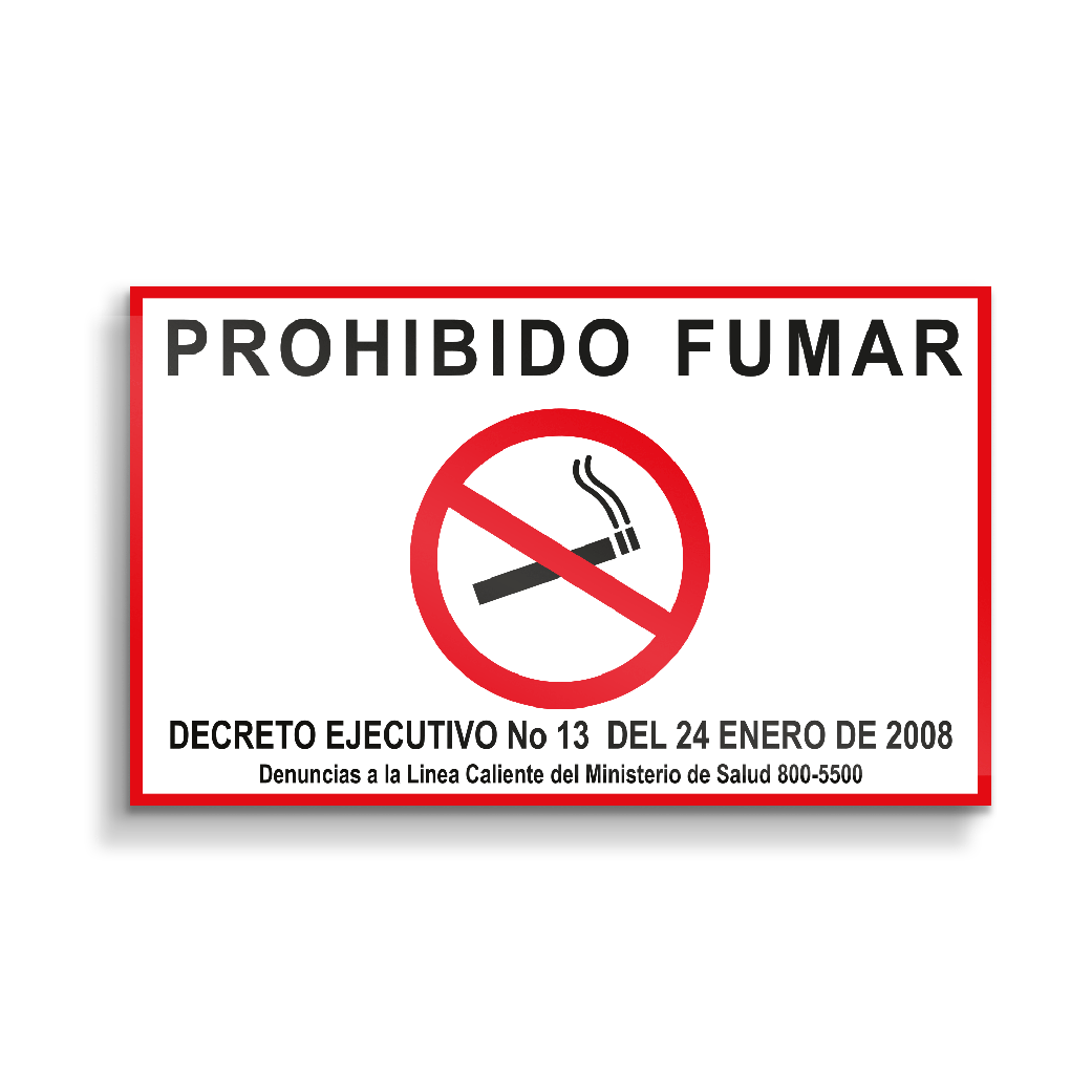 Cartel Prohibido Fumar Chapa