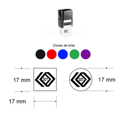 Sello cuadrado printer q-17 muestra + colores