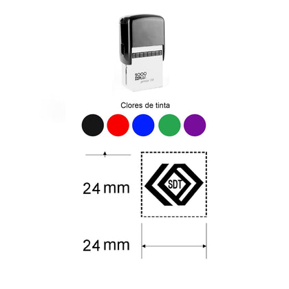 Sello cuadrado printer q-24 colores de tinta + muestra