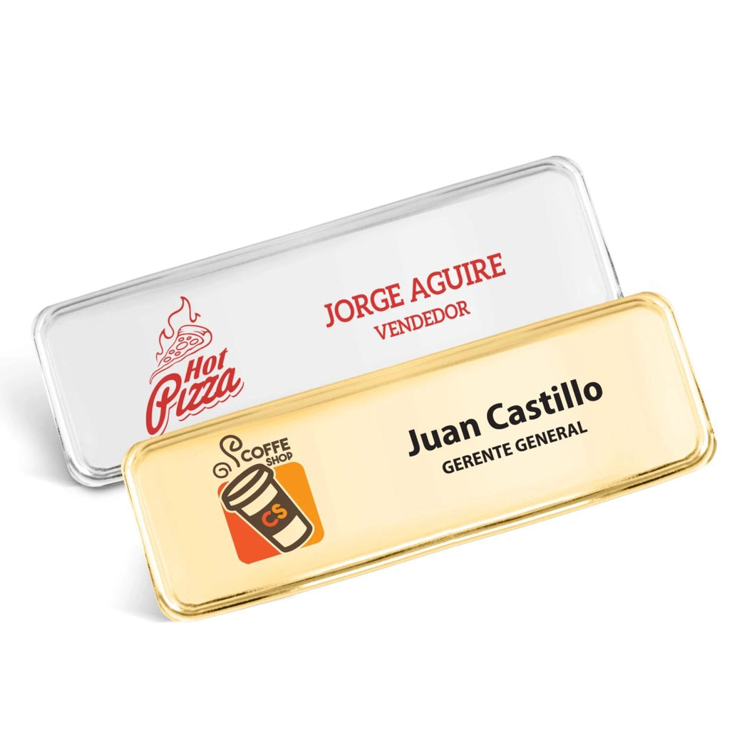 Gafete con base de metal Moldiado