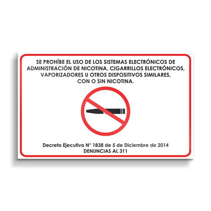 Prohibido Fumar Cigarillos Electronicos