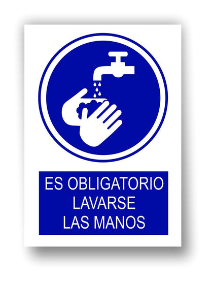 Señalizacion covid-19 es obligatorio lavarse las manos